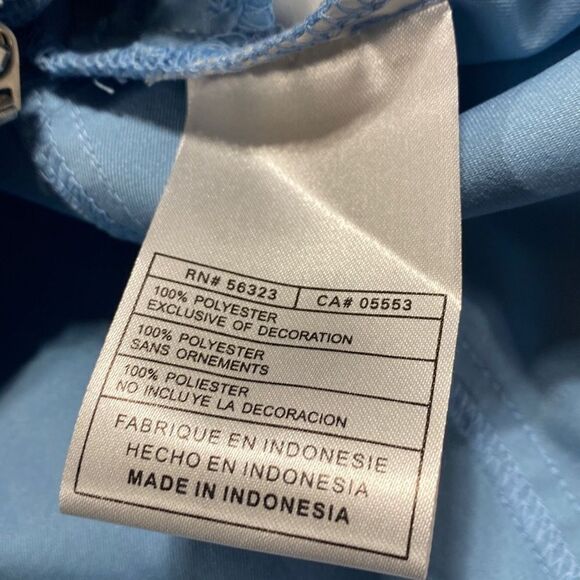 New Nike Play Up Lightweight Windbreaker Jacket Full Zip Pockets Blue White Larg - Picture 14 of 15